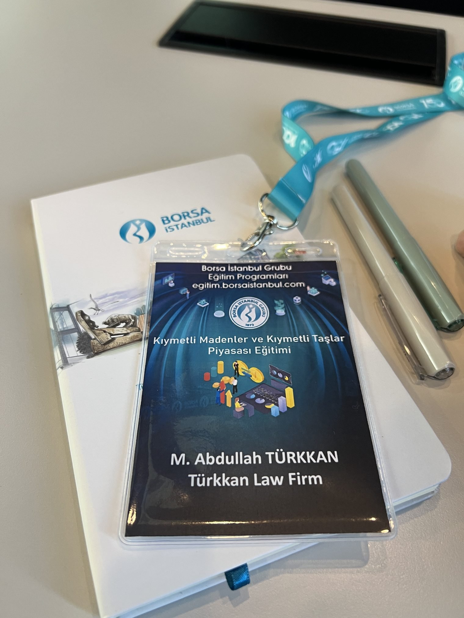 Borsa İstanbul eğitimi yaka kartı: M. Abdullah Türkkan, Türkkan Law Firm