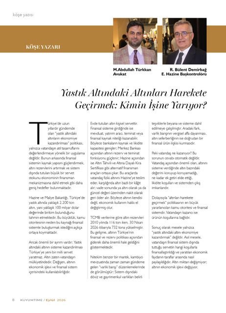KUYUMTIME Eylül 2026 köşe yazısı sayfası